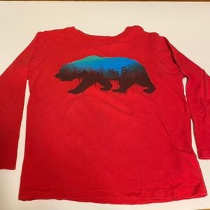 Old Navy Kids XS long sleeve red bear T